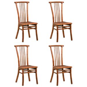 Jídelní židle 4 ks bambus, 43x56x98 cm, hnědé