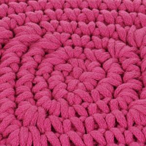 Čtvercový pletený bavlněný polštář na podlahu 50 x 50 cm růžový