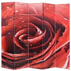 Skládací paraván 200 x 170 cm růže červený