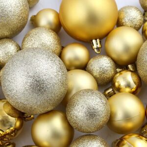 Sada vánočních baněk 100 kusů 6 cm zlatá