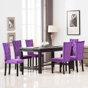 Jídelní židle 6 ks sametové fialové