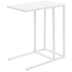 Odkládací stolek ve tvaru C kovový 35 x 55 x 65 cm bílý