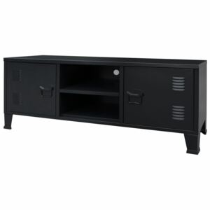 TV stolek kovový industriální styl 120 x 35 x 48 cm černý