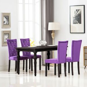 Jídelní židle 4 ks sametové fialové