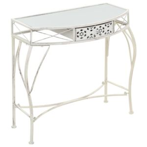 Odkládací stolek ve francouzském stylu kovový 82x39x76 cm bílý