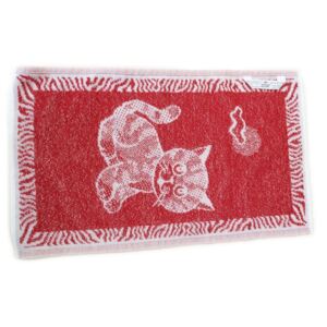 Dětský ručník 30x50 Kočka červená, Velikost 30x50