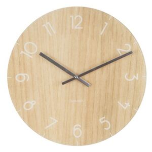 KARLSSON Nástěnné hodiny Glass Wood S světlé dřevo, Vemzu