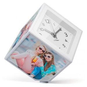 Rotující fotokostka s hodinami BALVI Photo-Clock 10x10cm
