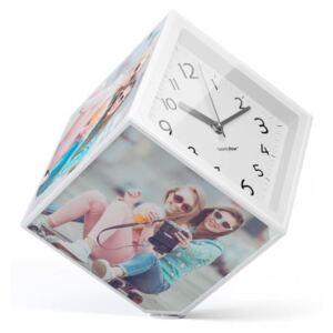 Rotující fotokostka s hodinami BALVI Photo-Clock 15x15cm