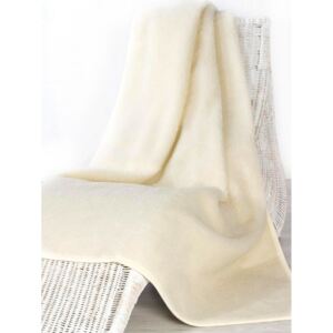Wooline Vlněná Merino deka Thumbled světlá krémová Rozměr: 75 x 100 cm