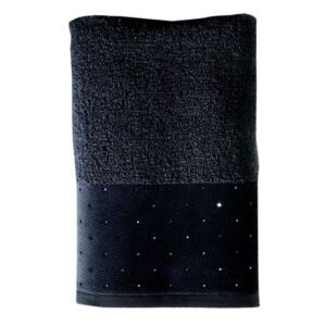 Move Luxusní ručník s bordurou posetou křišťály Swarovski 30x50 cm černý