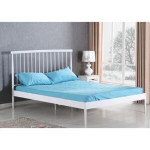 Bílá kovová postel H51 - 160x200cm