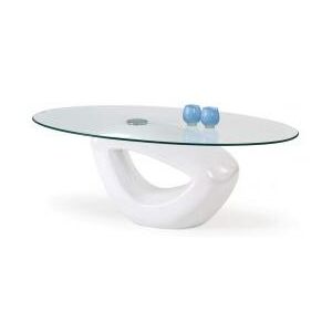 Moderní skleněný konferenční stolek H34 bílý