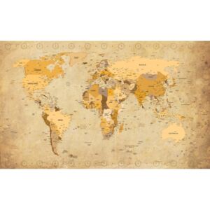 Postershop Obraz na plátně: Mapa světa (Vintage) - 75x100 cm