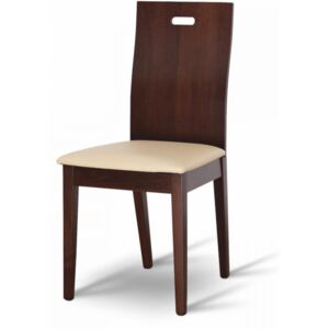 Dřevéná židle, ořech/ekokůže béžová, ABRIL