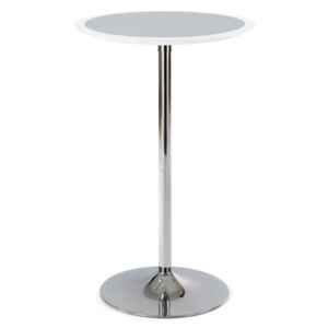 Barový stůl bílo-stříbrný plast, pr.60cm