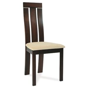 Židle masiv buk, barva ořech, potah krémový