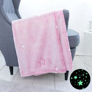 XPOSE® Svítící deka mikroplyš - růžová 130x190 cm