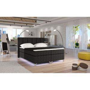 Kontinentální postel Boxspring BRAZIL černá-melír 160x200cm
