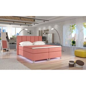 Kontinentální postel Boxspring BRAZIL růžová 180x200cm