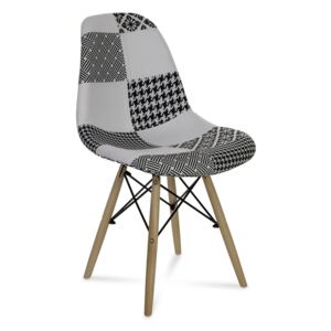 Skandinávská židle AMI patchwork černá / bílá