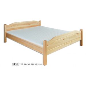 Drewmax Dřevěná postel 200x200 LK101 ořech