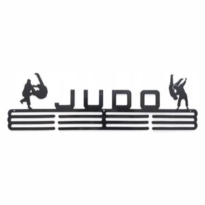 Kovový nástěnný věšák na medaile Judo délka 40cm černý