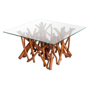 Demsa home Konferenční stolek Crosswood, 80 cm, hnědý