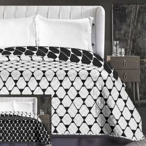 Oboustranný přehoz na postel DecoKing Rhombuses černo-bílý