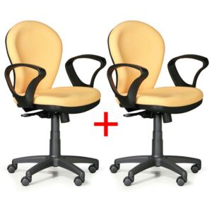 Kancelářská židle LEA 1+1 ZDARMA, žlutá