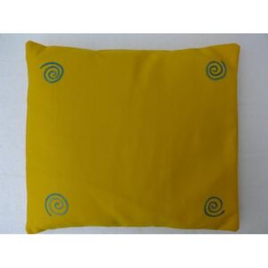 S radostí - vlastní výroba Pohankový polštář na spaní žlutý se spirálama Velikost: 35 x 40 cm