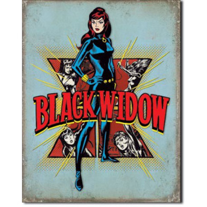 Plechová cedule: Black Widow (Retro)
