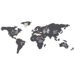LUCKIES Křídová tabule mapa světa, Vemzu