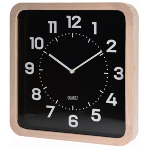 Elegantní nástěnné dřevěné hodiny oválné 40x40cm černé