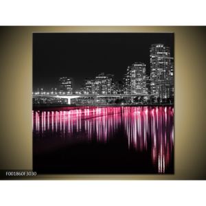 Obraz růžové řeky a města (F001860F3030)