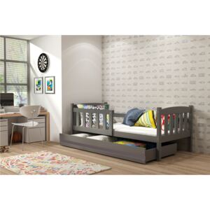 Dětská postel KUBUS 1 80x190 cm, grafitová/grafitová Pěnová matrace