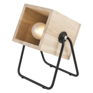 Stolní hranatá dřevěná lampa Hefty Leitmotiv (Barva- dřevo, hnědá)