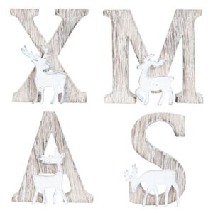 Písmena dřevěná XMAX zdobená sobem - 37 x 3 x 11 cm (Clayre & Eef)