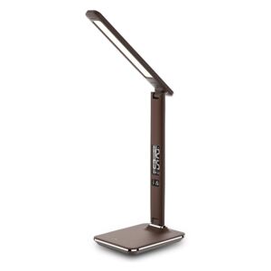 Immax LED Stmívatelná stolní lampa s displejem LED/9W/230V/12V hnědá IM0041