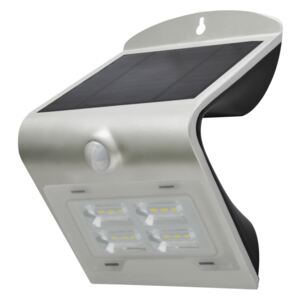 Solární nástěnné svítidlo se senzorem LED/2W IP65 stříbrné