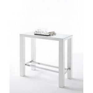 Barový stolek Jordy (bílá, stříbrná, obdélník)