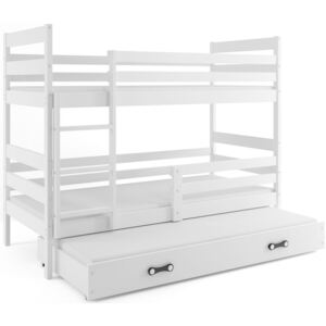 Patrová postel s přistýlkou ERYK 3 80x190 cm, bílá/bílá Pěnová matrace
