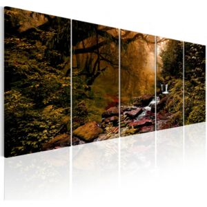 Obraz Lesní potok Orange + háčky a hřebíčky ZDARMA Velikost (šířka x výška): 150x60 cm