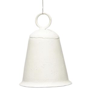 Hübsch Bílý kovový zvoneček Rustic velký