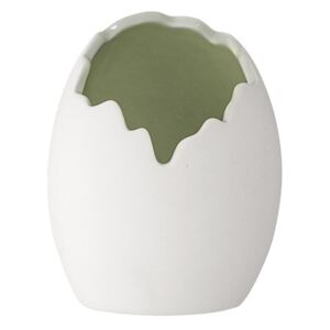 Bloomingville Porcelánový květináč Egg bílo-zelený