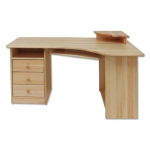 KN nábytek Rohový psací PC stůl DREW-105, masiv borovice