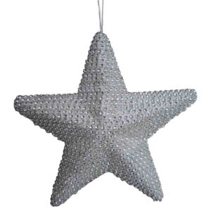Vánoční ozdoba hvězda Stardeco s flitry barva champagne 22 cm