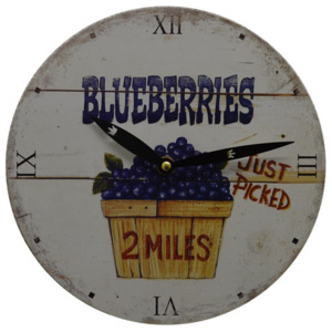 IVENDA Kuchyňské nástěnné RETRO hodiny blueberries