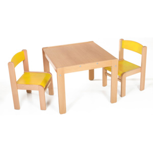 Hajdalánek Dětský stolek LUCAS + židličky LUCA (žlutá, žlutá) LUCASLUCAZLZL