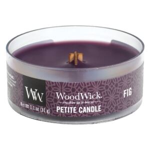 Čajová vonná svíčka pettie candle s dřevěným knotem WoodWick Fig - Fík 31 g